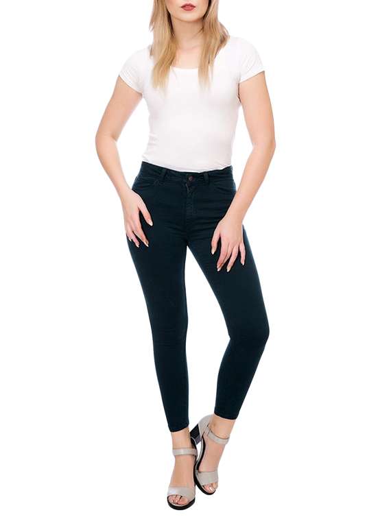 navy blue solid denim jean - 15219565 -  Standard Image - 3