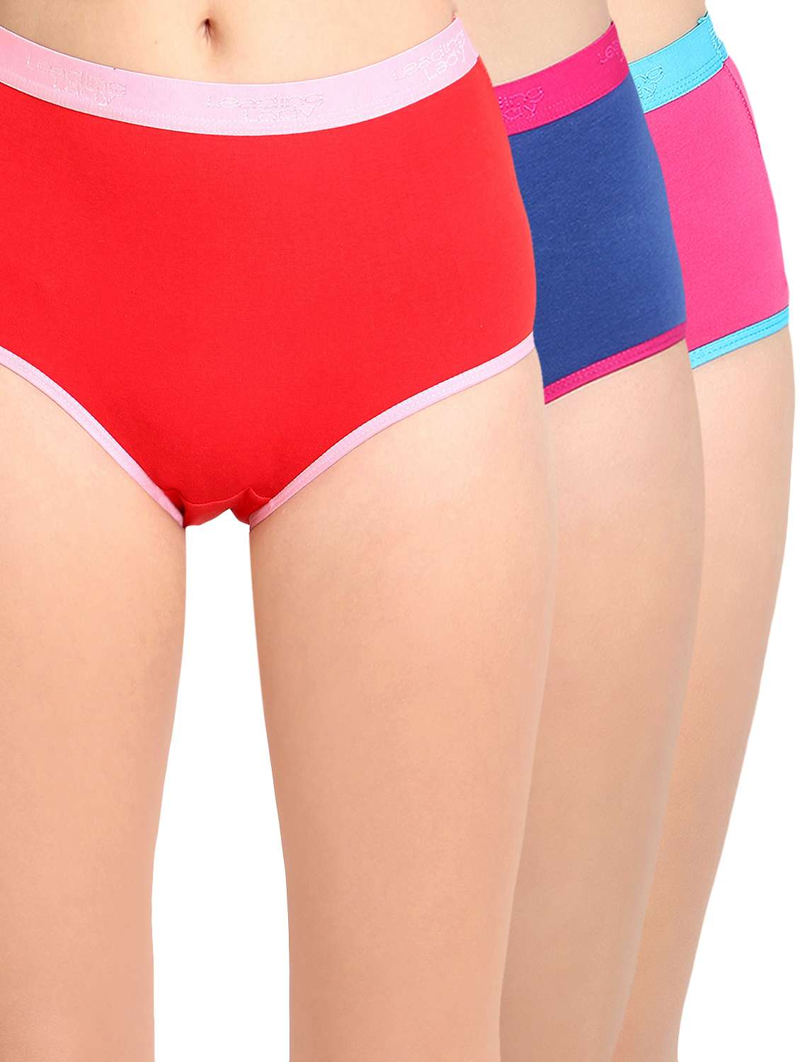 set of 3 multi colored cotton panties