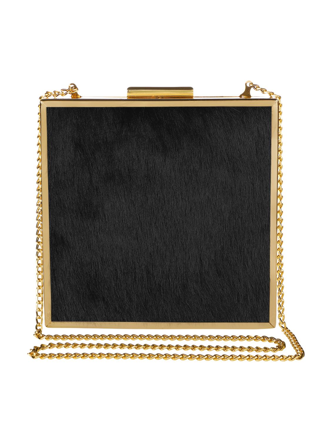 black fur box clutch - 15220506 -  Zoom Image - 0