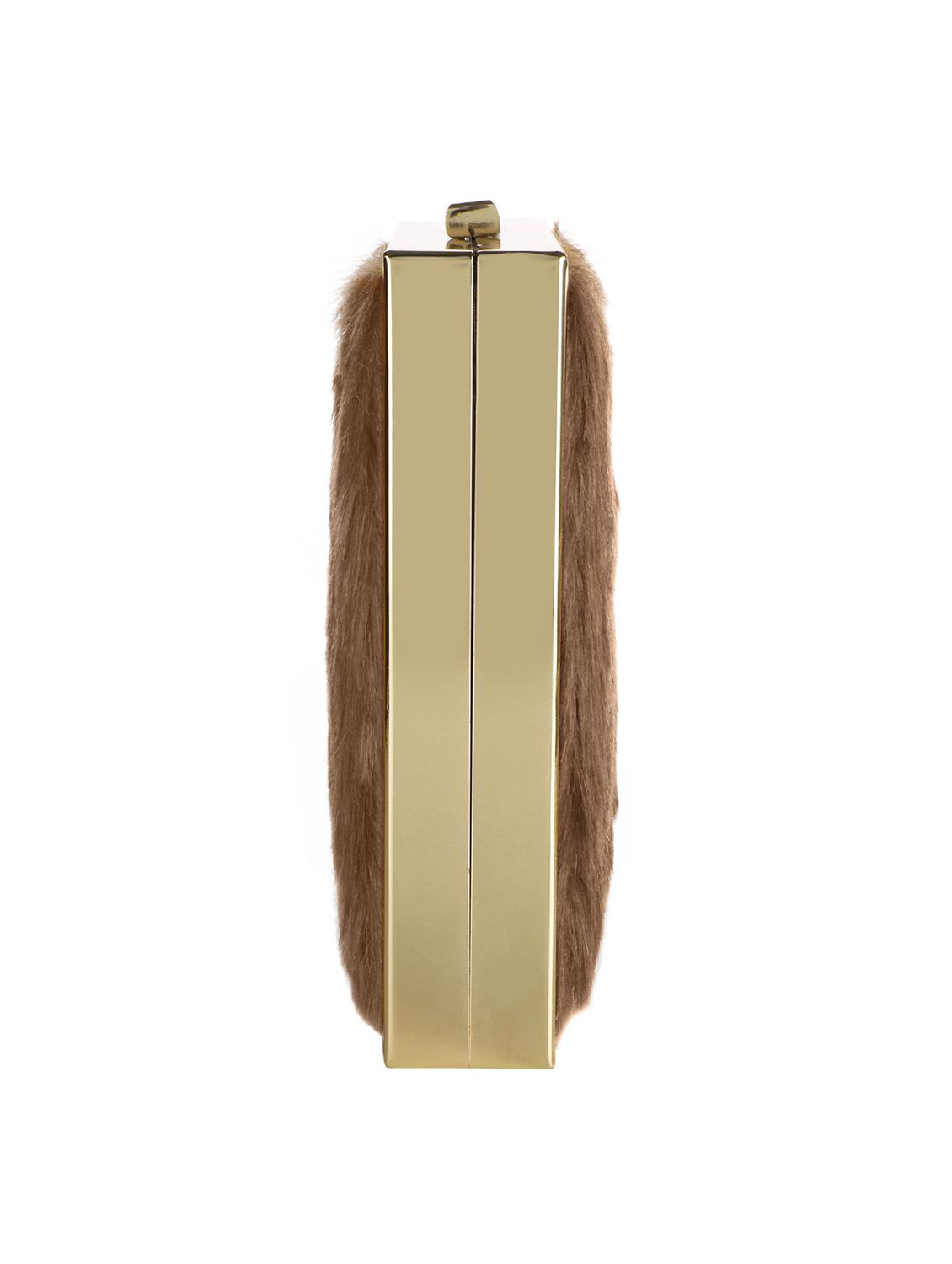 brown fur box clutch - 15220507 - Standard Image - 3