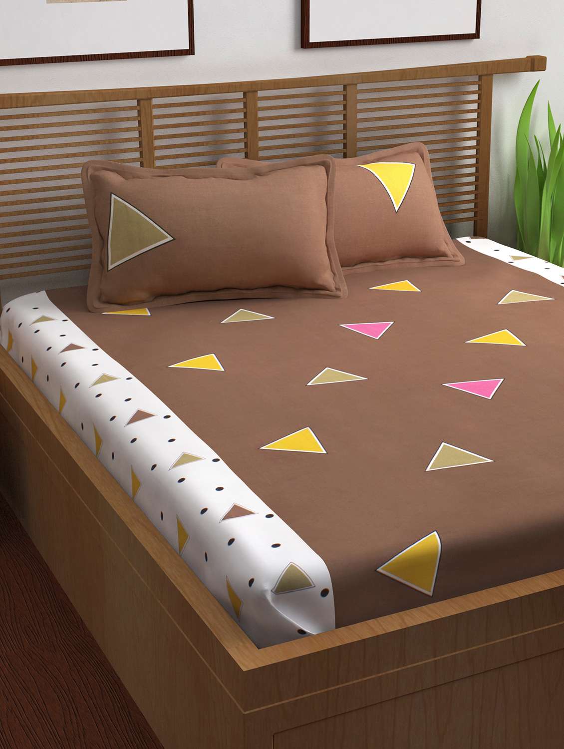 100% cotton double bedsheet with 2 pillow covers