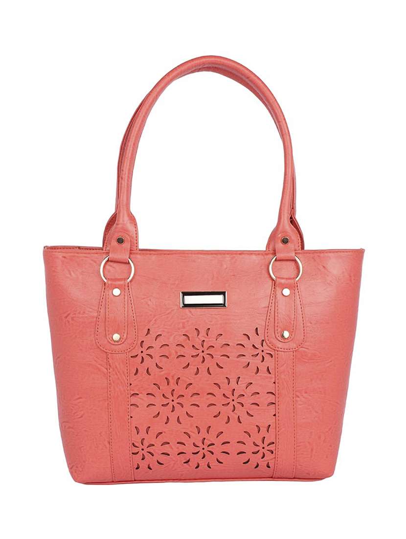 pink leatherette (pu) handbag