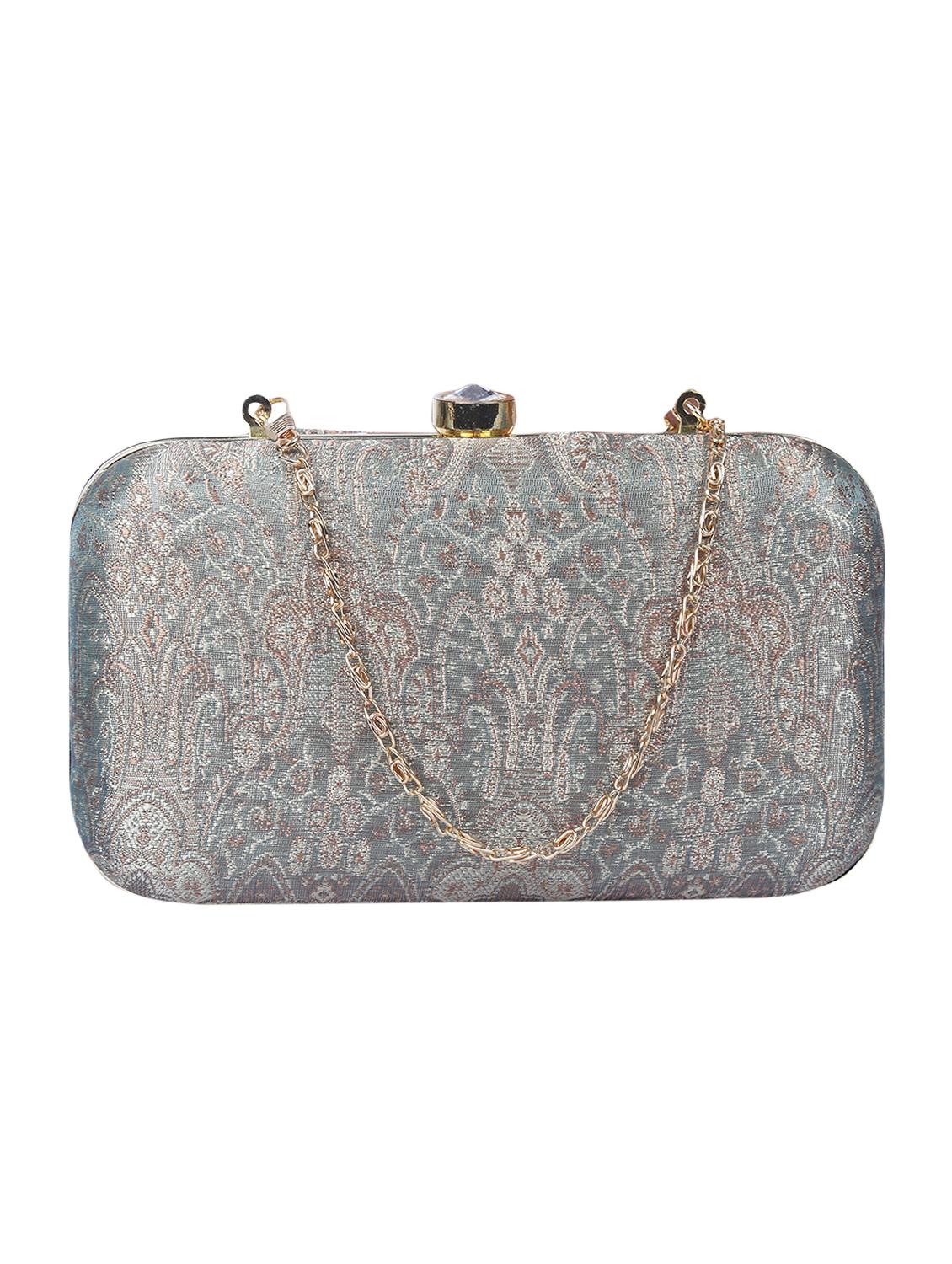 silver metal box clutch - 15226846 - Zoom Image - 0
