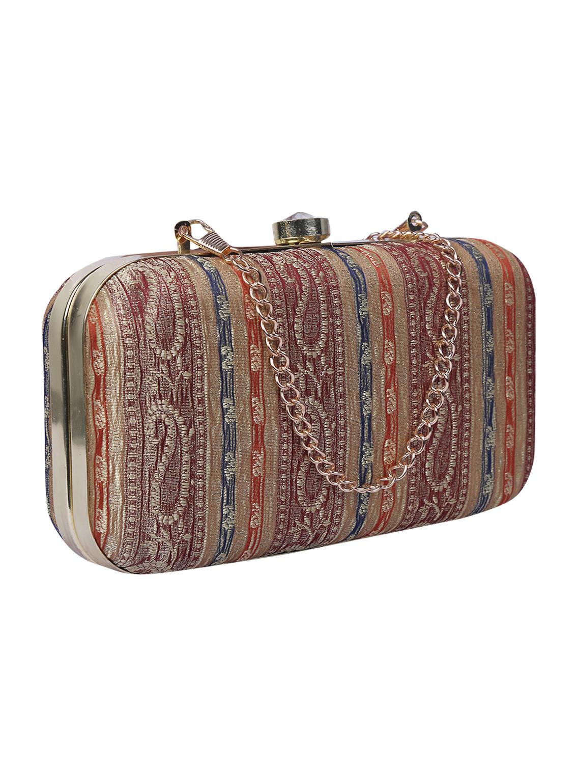 multi colored metal box clutch - 15226848 - Standard Image - 3