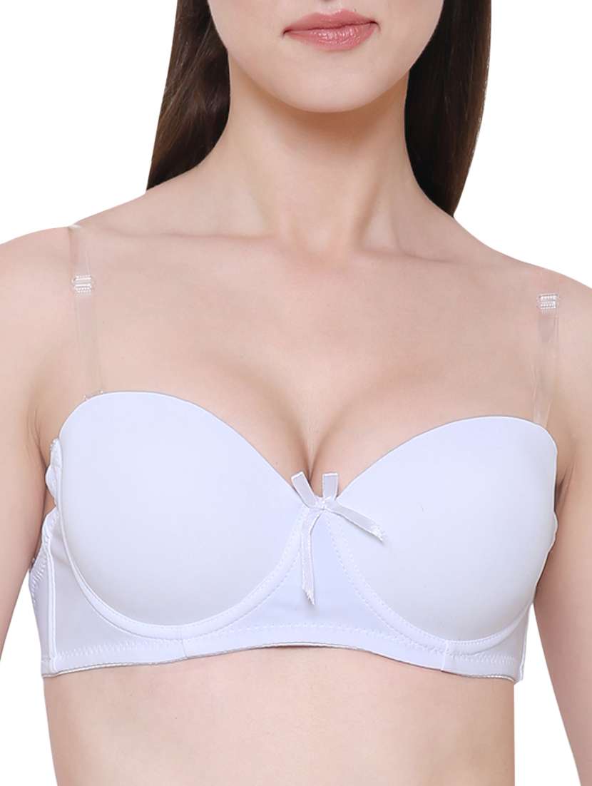 white solid push up bra
