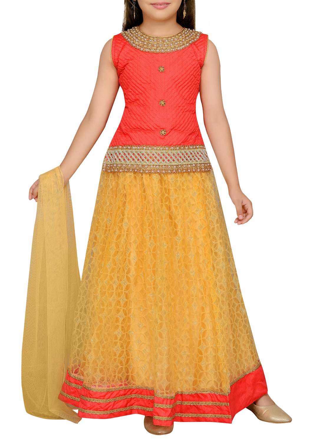 pink net lehnga choli