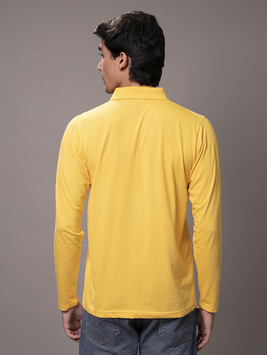 men yellow solid regular fit polo t-shirt - 15230743 - Standard Image - 3