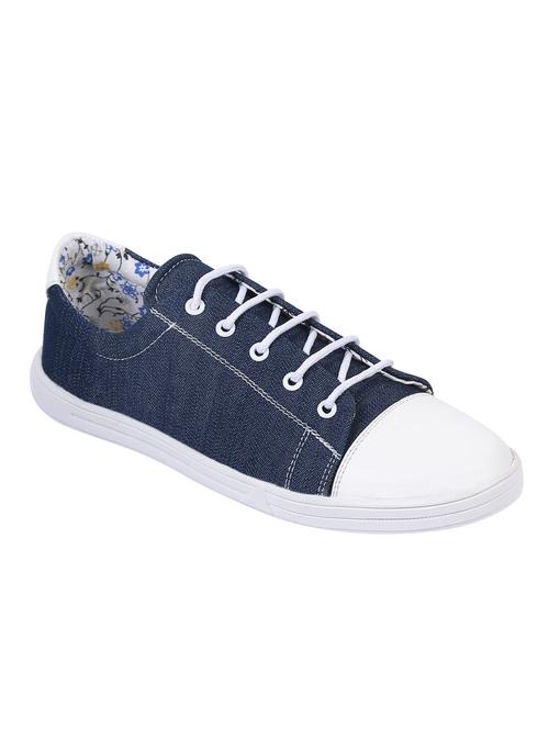 navy denim lace up sneaker - 15230902 - Standard Image - 0