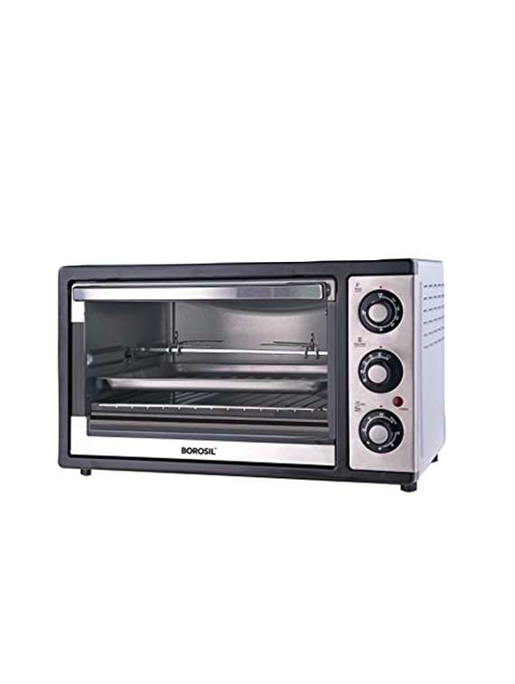 borosil prima 25 liter 1500 watt convection oven toaster griller (otg), shiny silver body