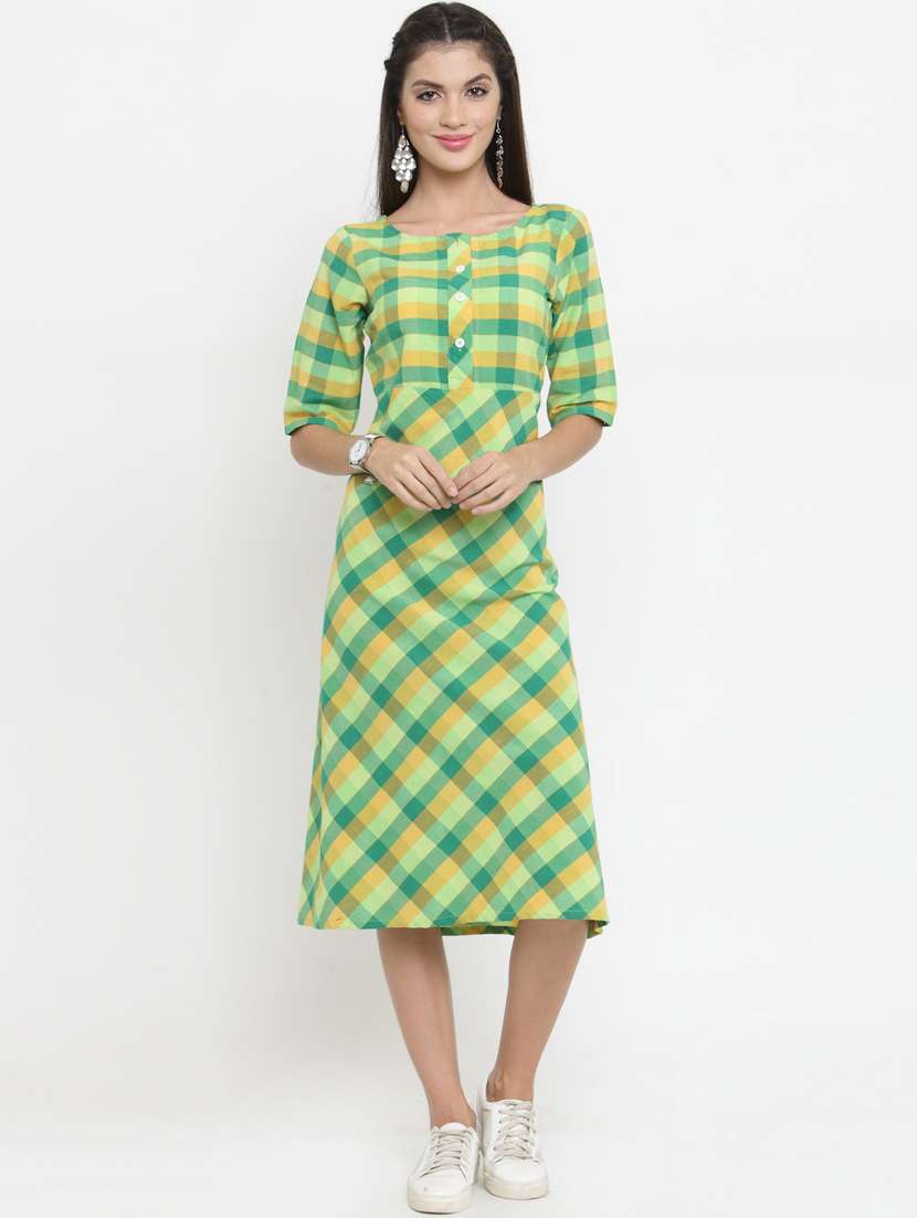 Checkered fusion kurta