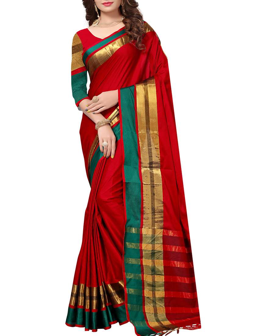 maroon cotton silk maheshwari saree with blouse