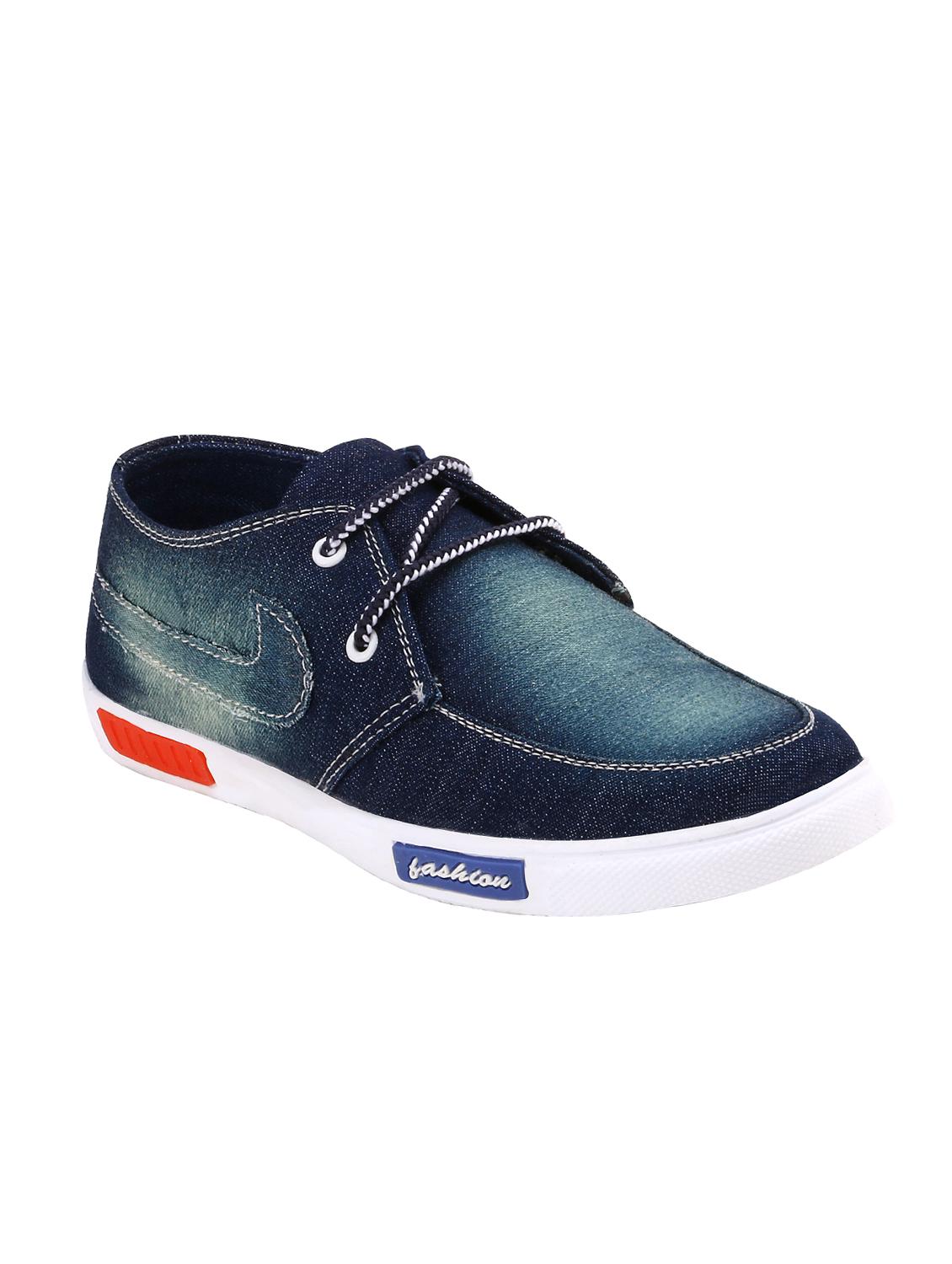 navy denim lace up sneaker - 15237796 - Zoom Image - 0