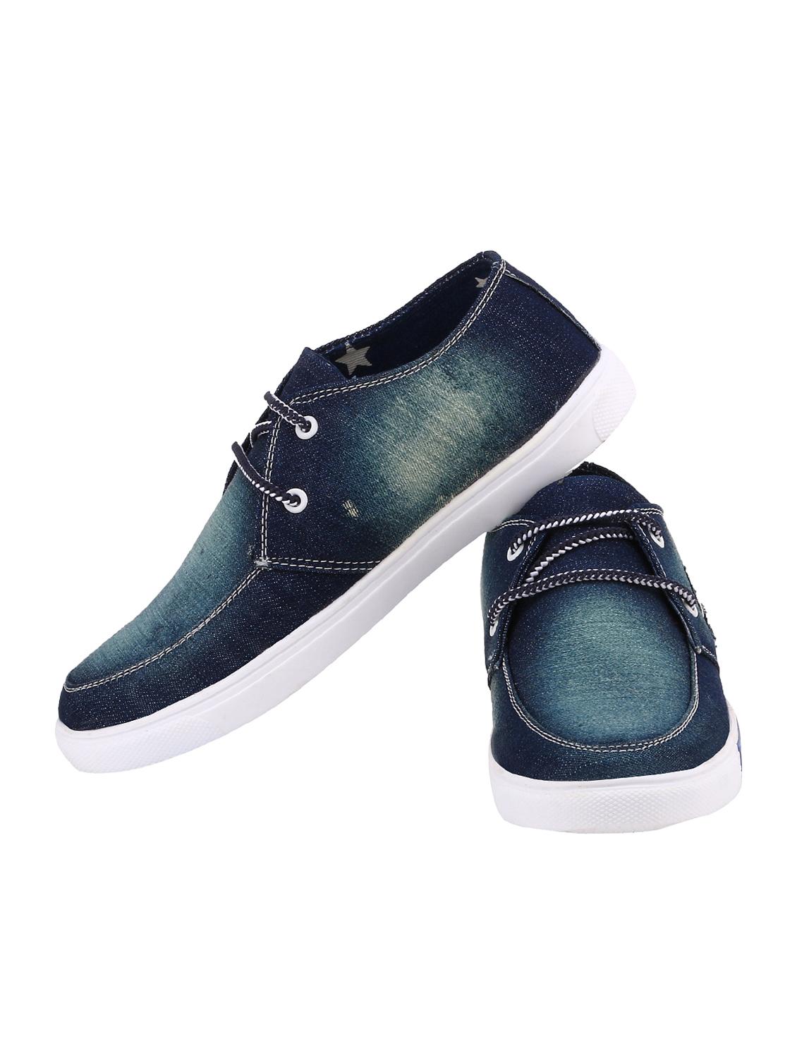 navy denim lace up sneaker - 15237796 - Standard Image - 3
