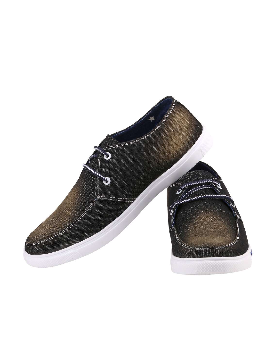 brown denim lace up sneaker - 15237866 - Standard Image - 3
