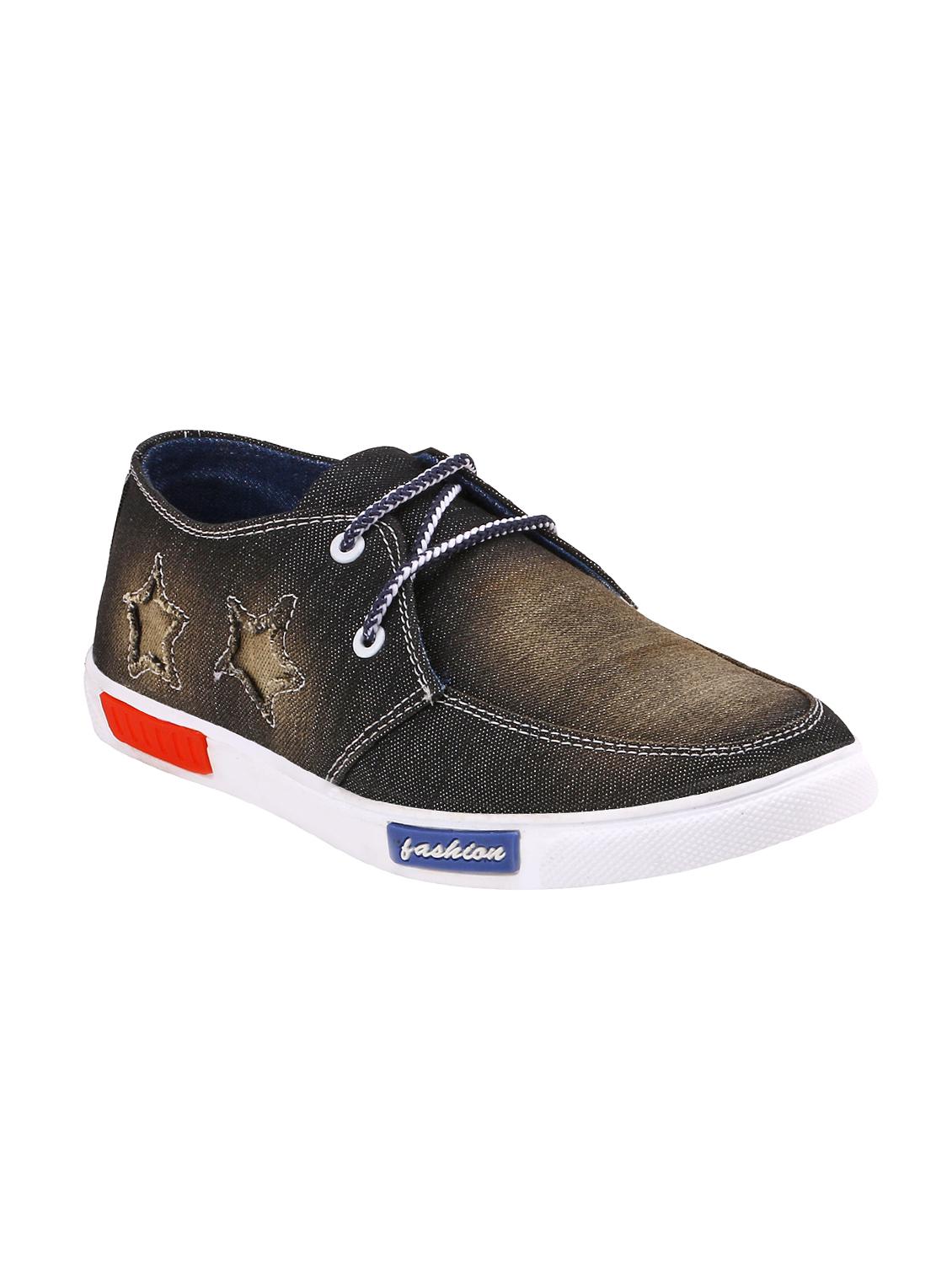 brown denim lace up sneaker - 15237868 - Zoom Image - 0