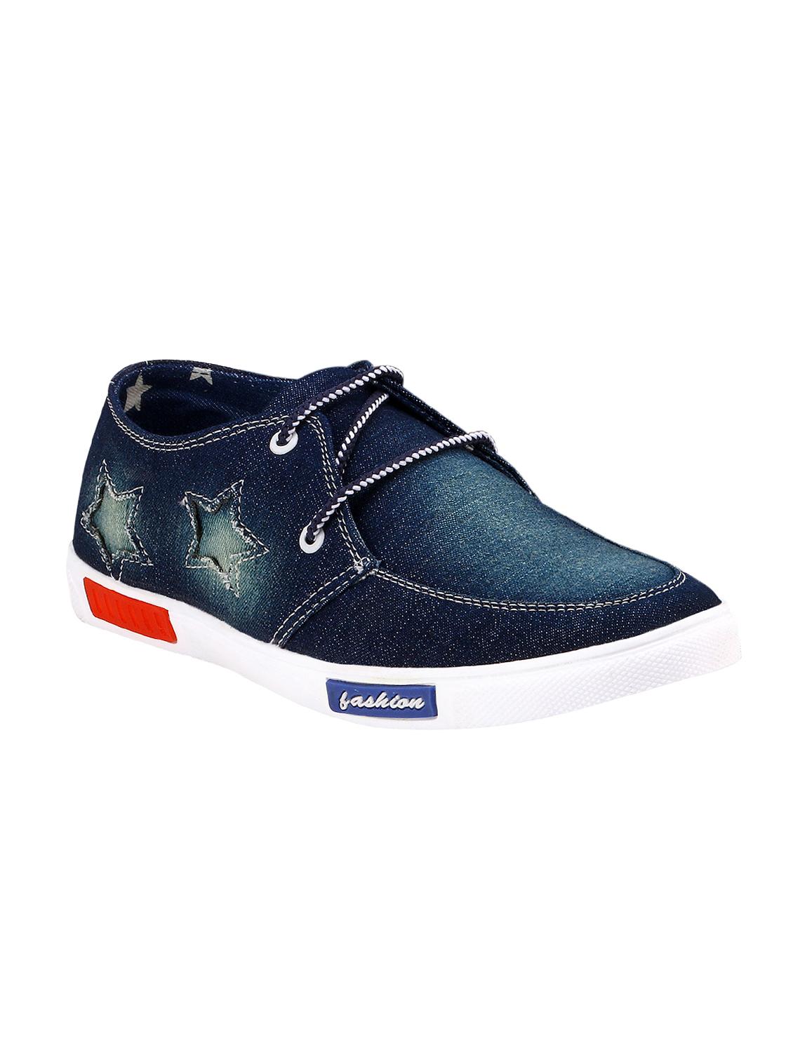 navy denim lace up sneaker - 15237870 -  Zoom Image - 0