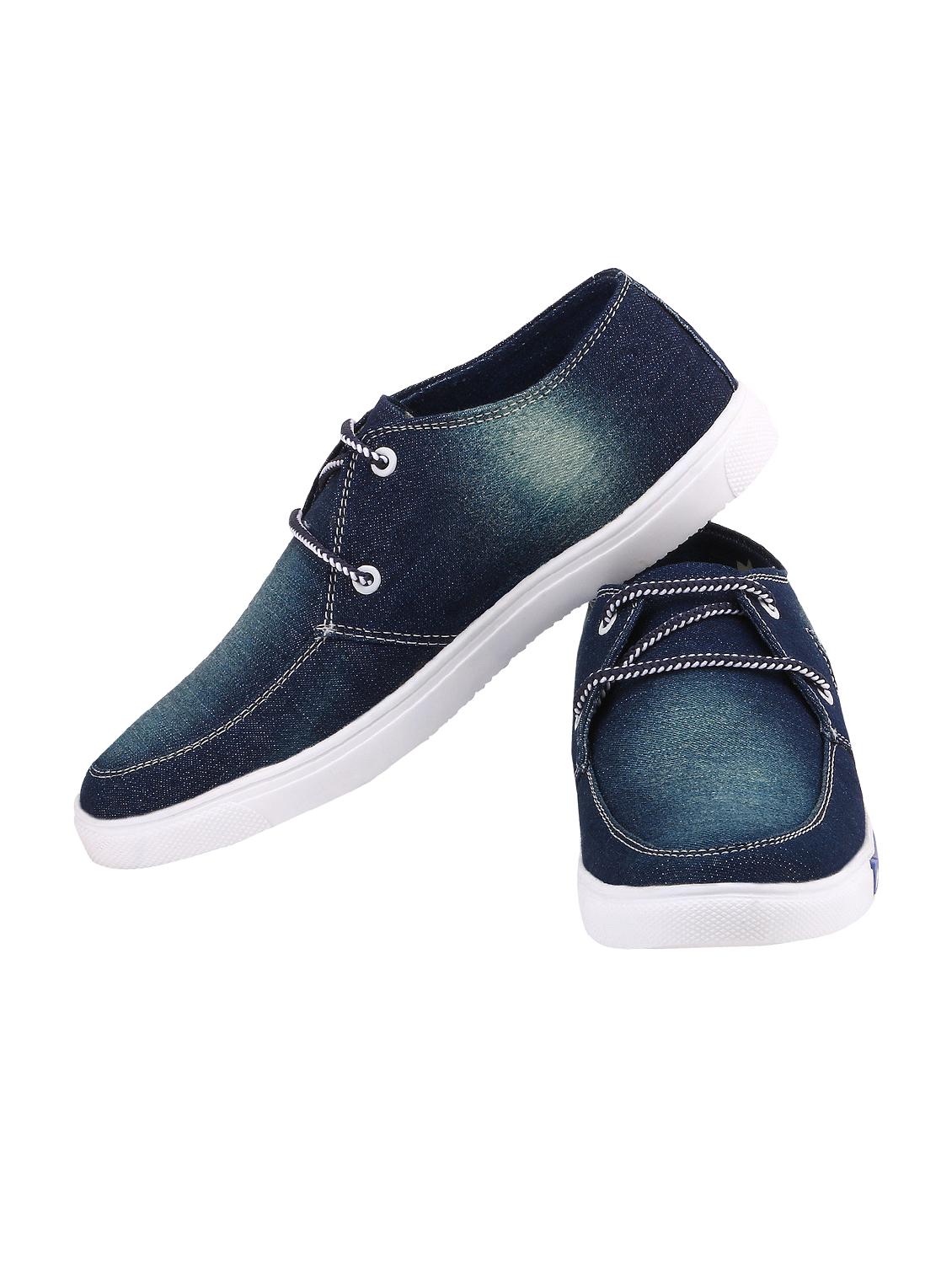 navy denim lace up sneaker - 15237870 - Standard Image - 3