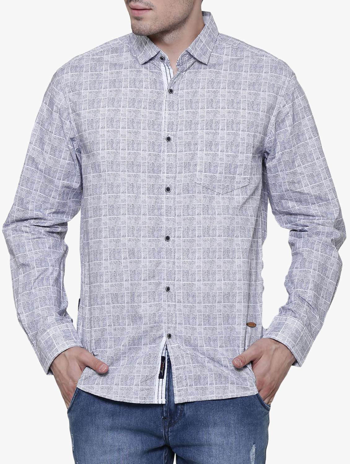 grey cotton casual shirt