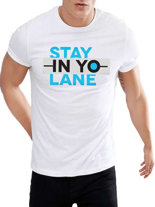 white cotton chest print t-shirt - 15239263 -  Standard Image - 0
