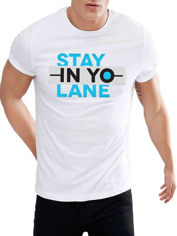 white cotton chest print t-shirt - 15239263 -  Zoom Image - 0