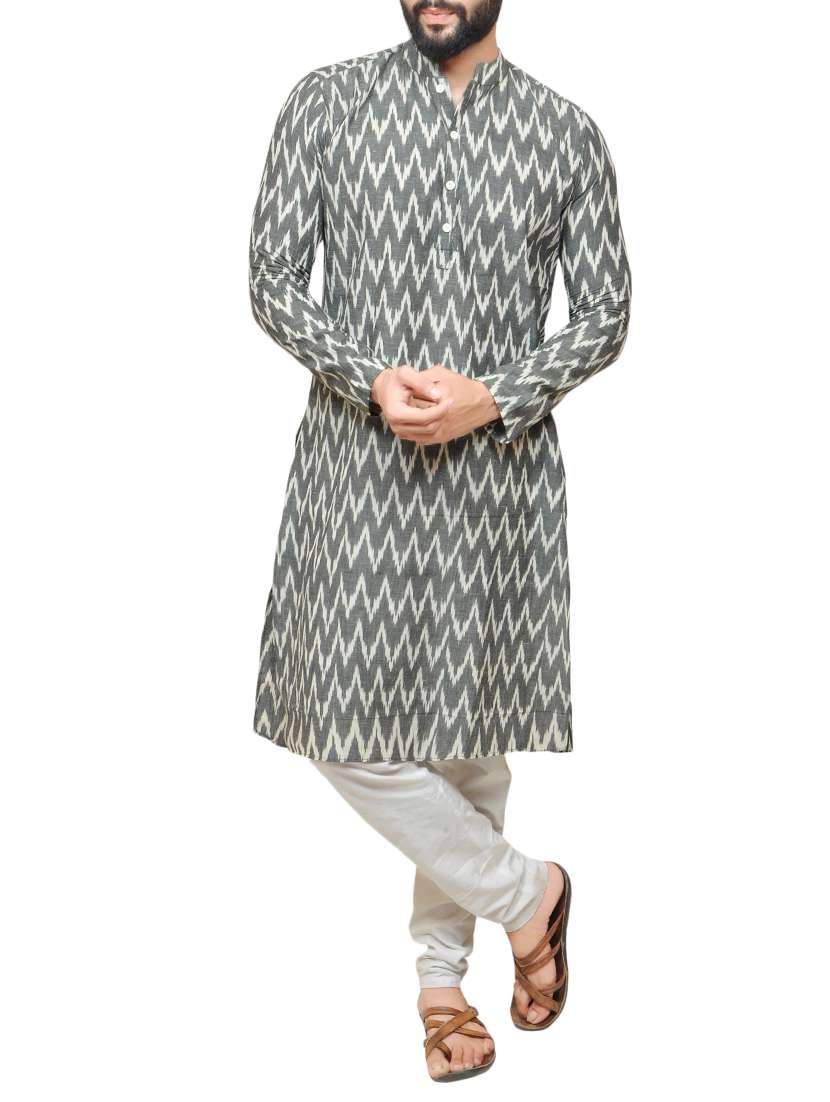 grey cotton long kurta