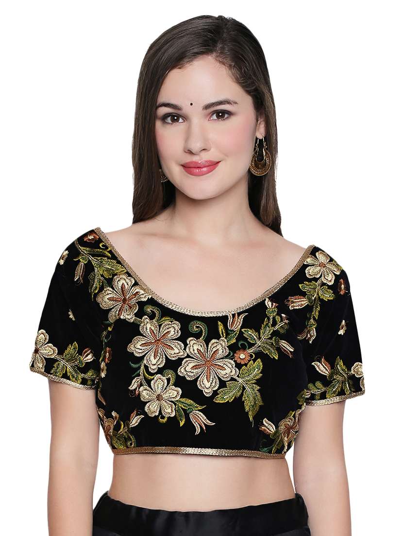 black embroidered blouse