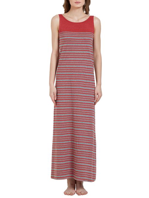 striped sleeveless nighty - 15240494 - Standard Image - 0