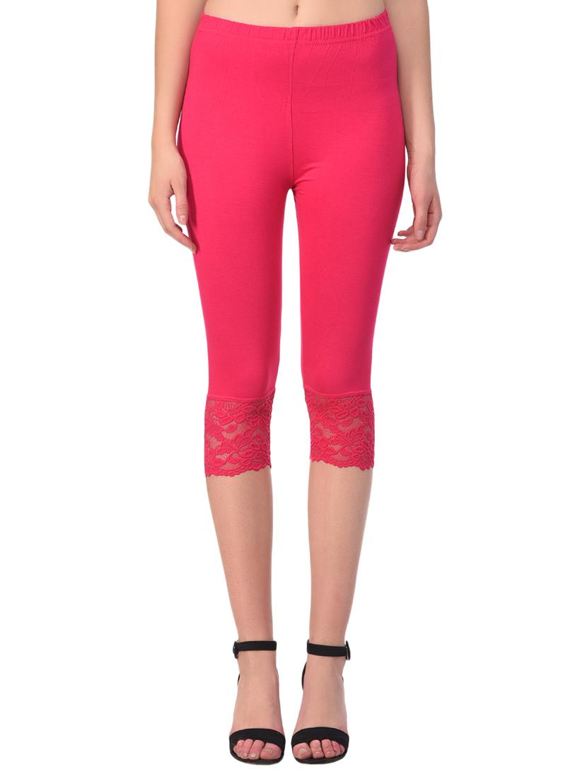 pink solid capri leggings - 15249762 - Zoom Image - 0