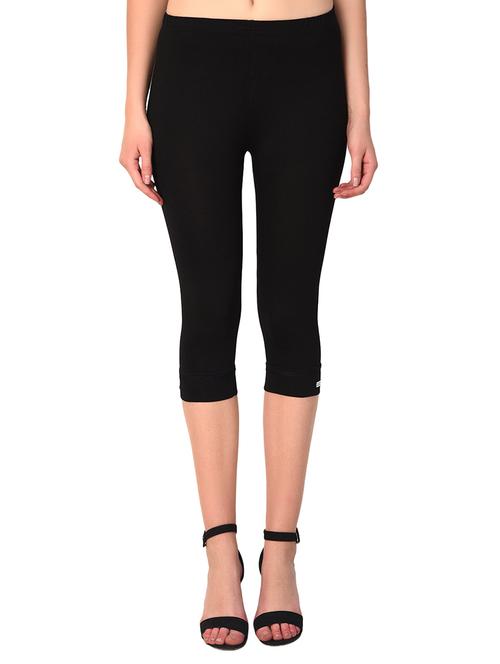 black solid leggings capri - 15249765 -  Standard Image - 0