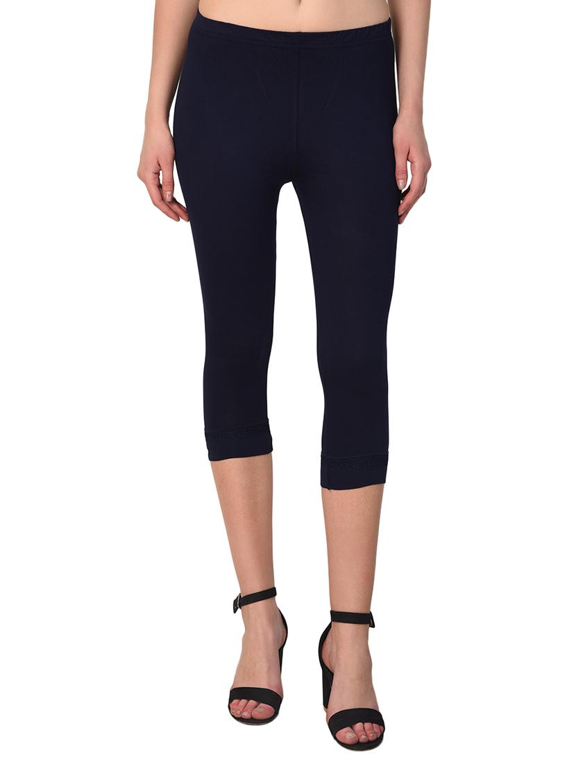 dark blue solid leggings capri - 15249766 -  Zoom Image - 0