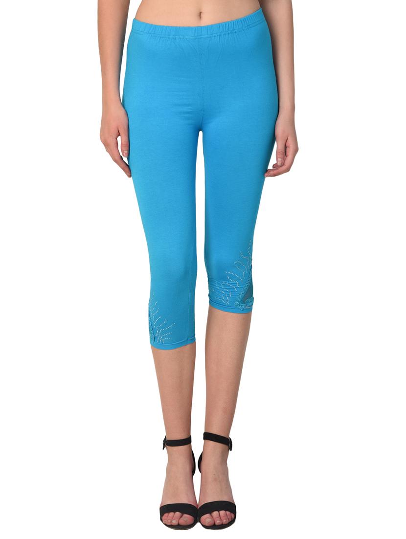 blue solid leggings capri - 15249772 - Zoom Image - 0