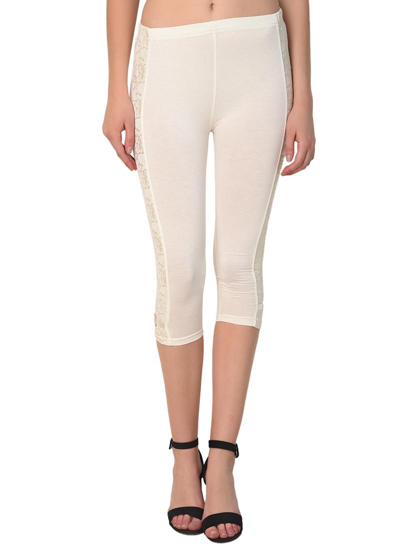 white solid leggings capri - 15249774 - Zoom Image - 0