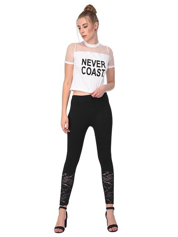 black solid leggings - 15249784 - Standard Image - 3