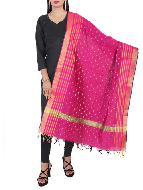 pink chanderi dupatta - 15251258 - Standard Image - 0