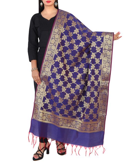 blue banarasi dupatta - 15252563 -  Standard Image - 0