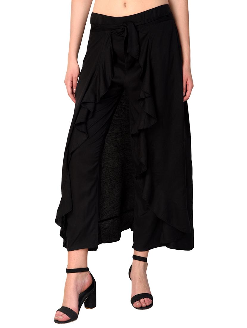 black rayon palazzos - 15254202 - Zoom Image - 0