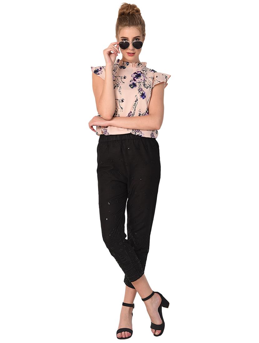 flat front embroidered trouser - 15254228 - Standard Image - 3