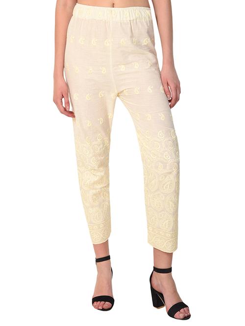 flat front embroidered trouser - 15254229 -  Standard Image - 0