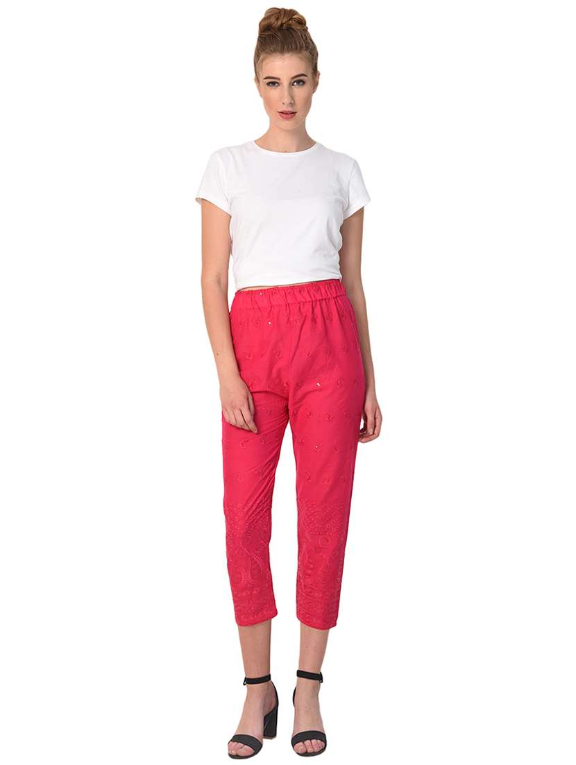 flat front embroidered trouser - 15254230 -  Standard Image - 3