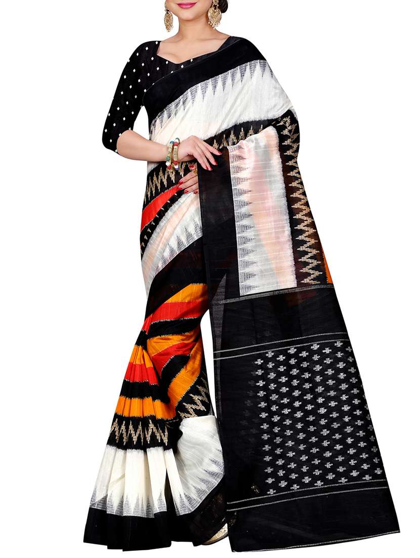 black silk bhagalpuri saree with blouse