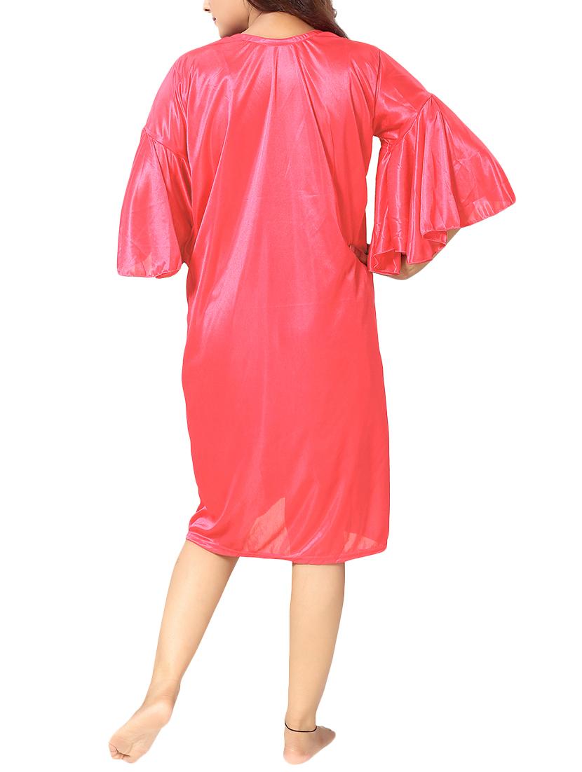 lace detail nighty with robe set - 15256081 - Standard Image - 3