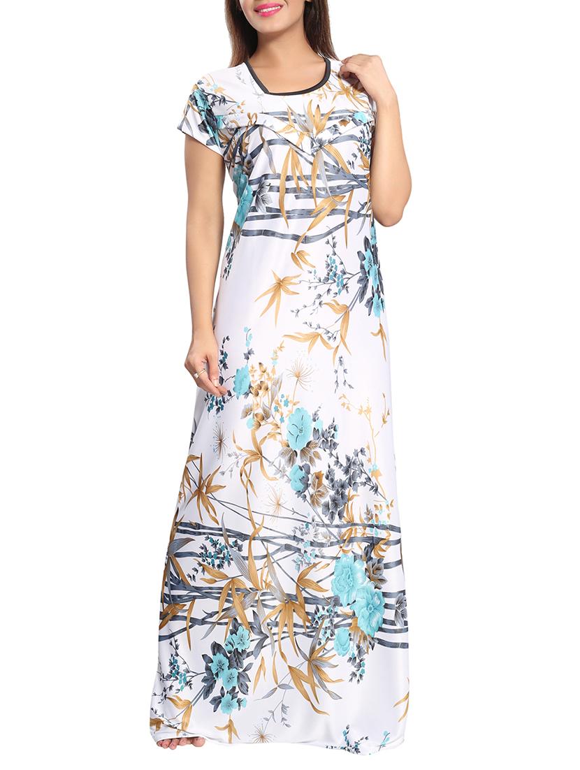 white satin maternity wear gown - 15256107 - Zoom Image - 0