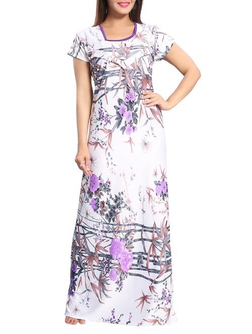white satin maternity wear gown - 15256108 - Standard Image - 0
