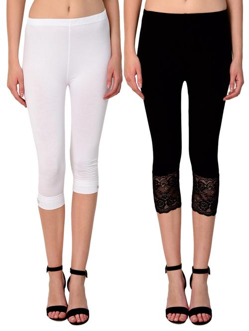 set of 2 multicolored solid leggings capri - 15258680 - Standard Image - 0