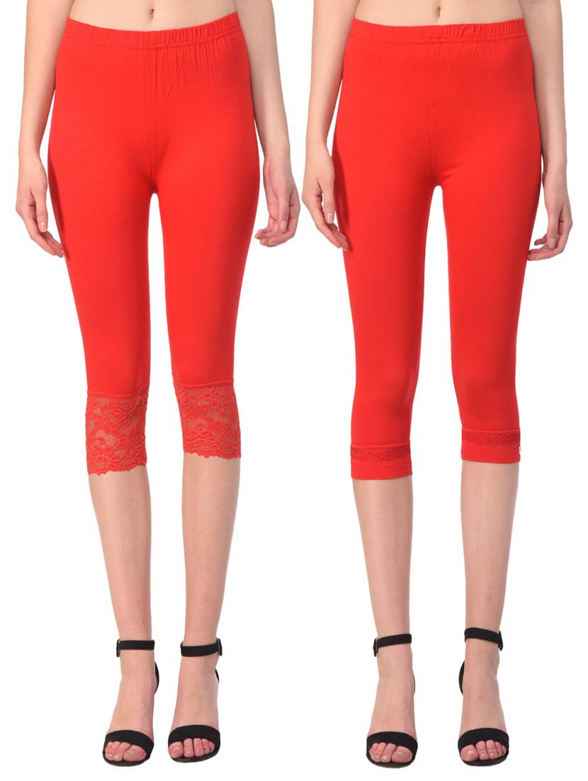 set of 2 multicolored solid leggings capri - 15258692 - Zoom Image - 0