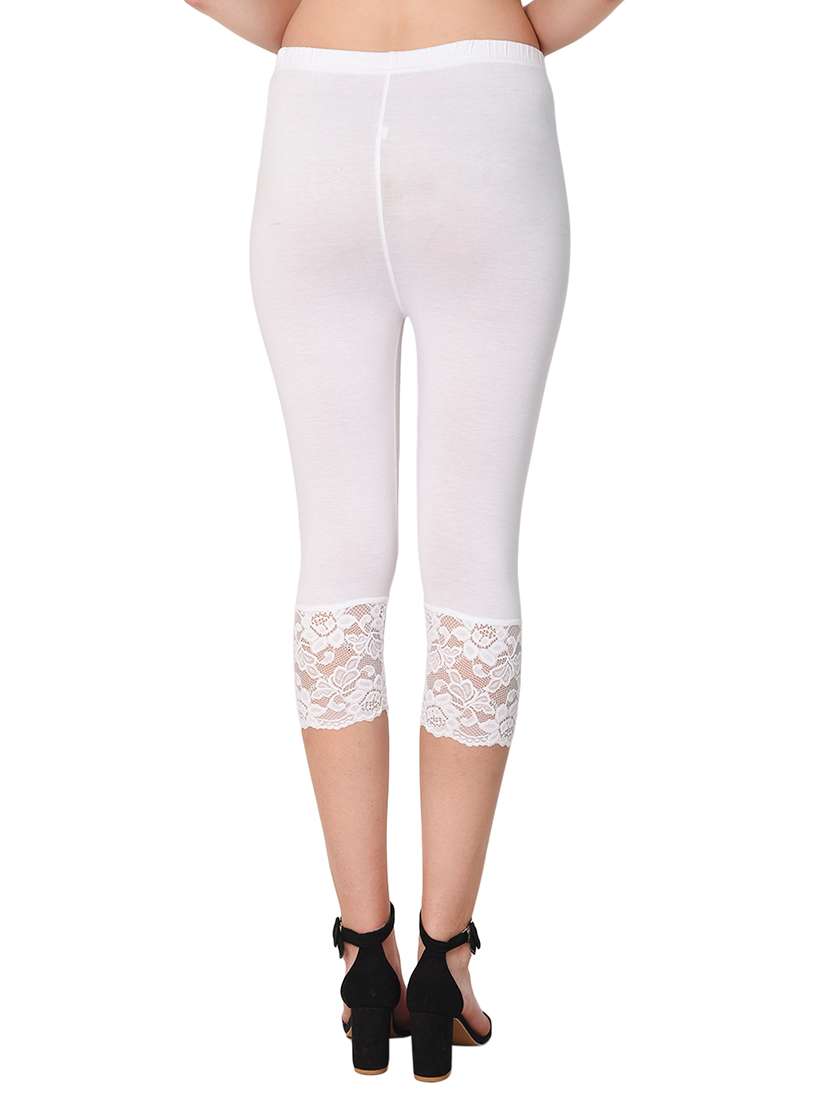set of 2 white solid leggings capri - 15258696 - Standard Image - 3