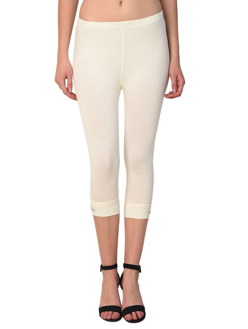 set of 2 white solid leggings capri - 15258696 - Standard Image - 5