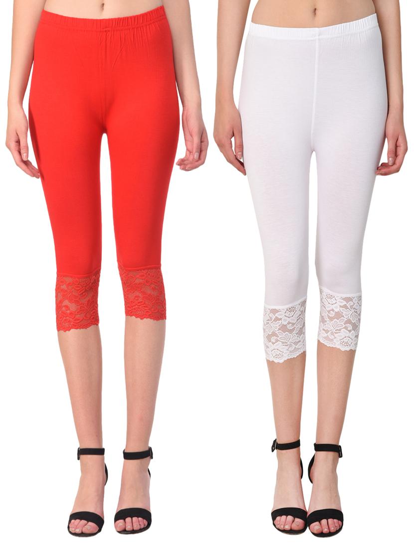 set of 2 multicolored solid leggings capri - 15258701 - Zoom Image - 0