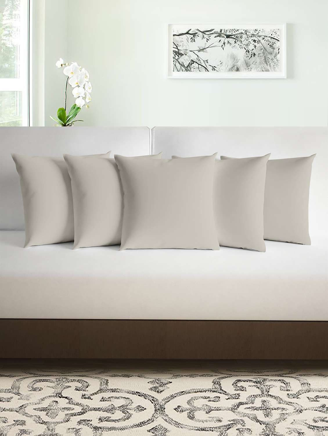 100% cvc cushion cover set of 5 (40 cm x 40 cm)