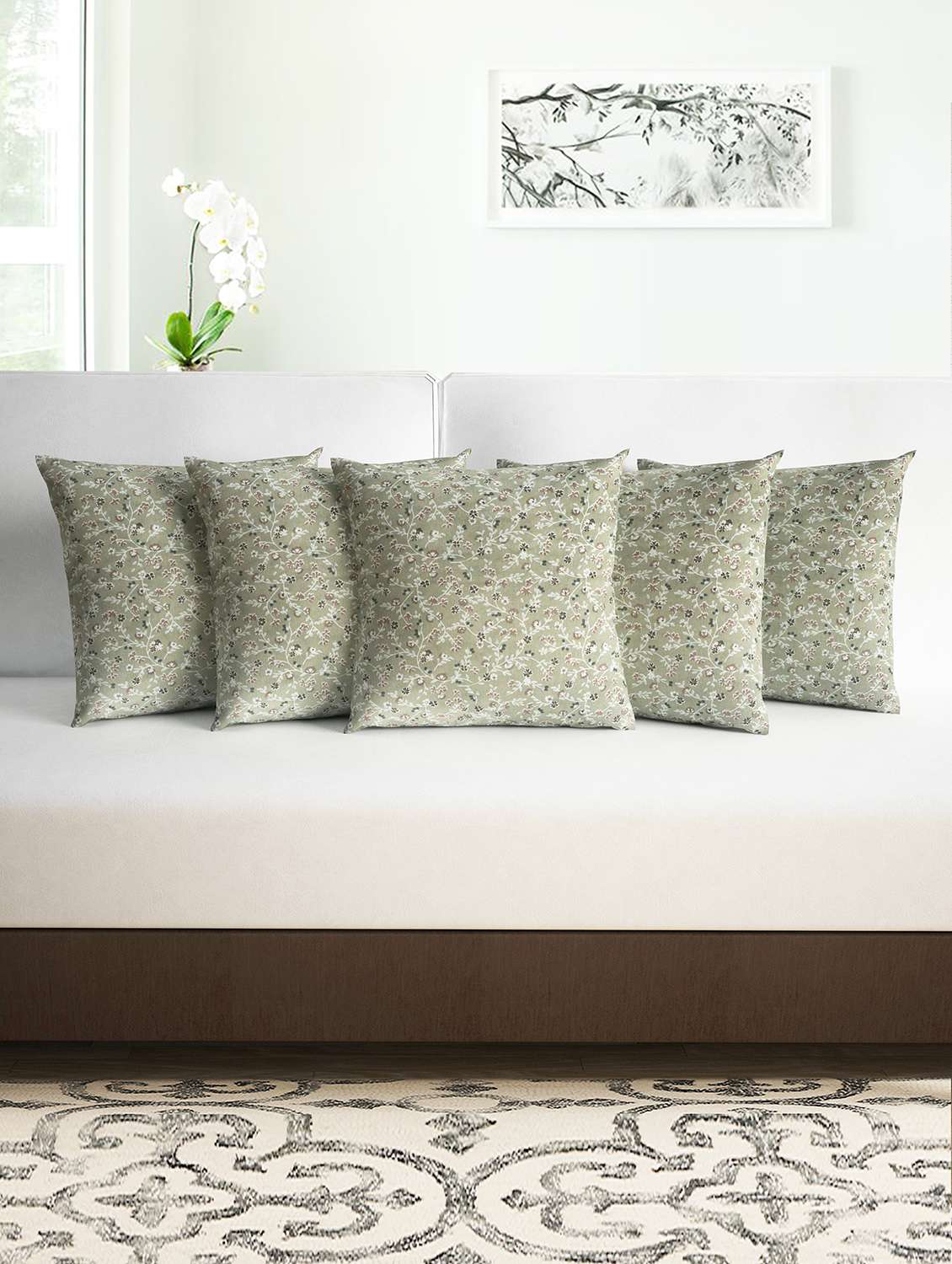 100% cotton cushion cover set of 5 (40 cm x 40 cm)